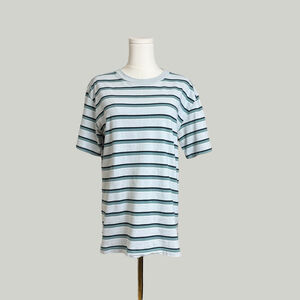 ARITZIA TNA Top Women Size 2XS Stripe Green Blue T-shirt Shortsleeves Crewneck